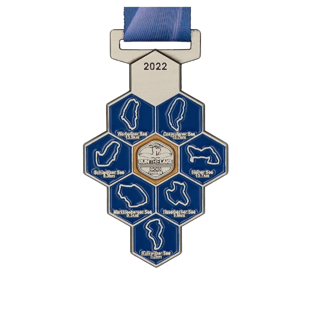 Bespoke medal for Run The Lake in 2022