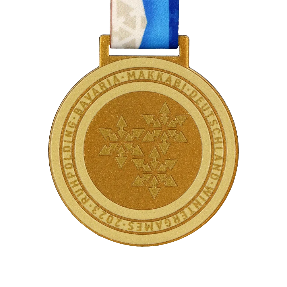 Goldmedaille mit Schneeflockenaufdruck