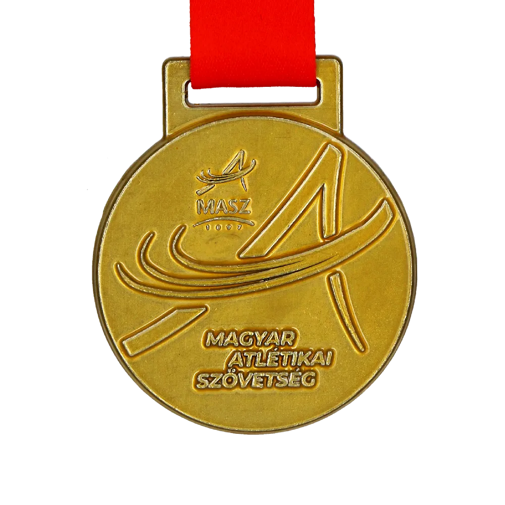 Goldene, runde Medaille für Leichtathletikwettbewerb