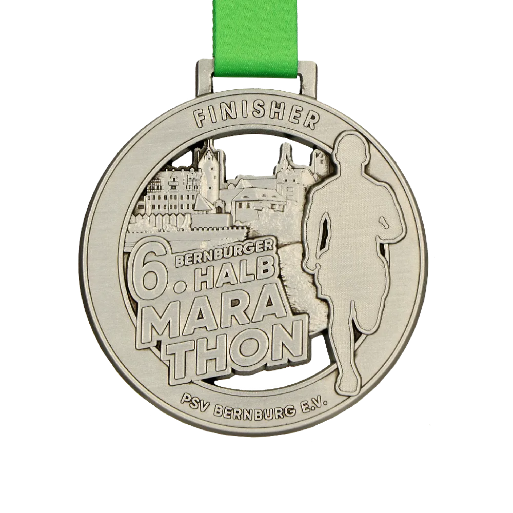 Silberne Medaille mit aufgedrucktem Foto
