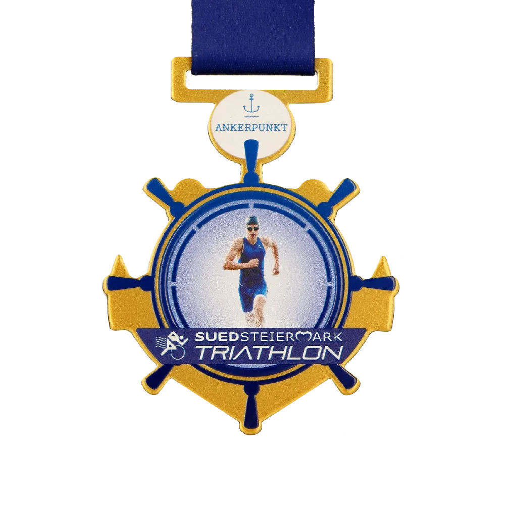 Triathlon-Medaille in Steuerform