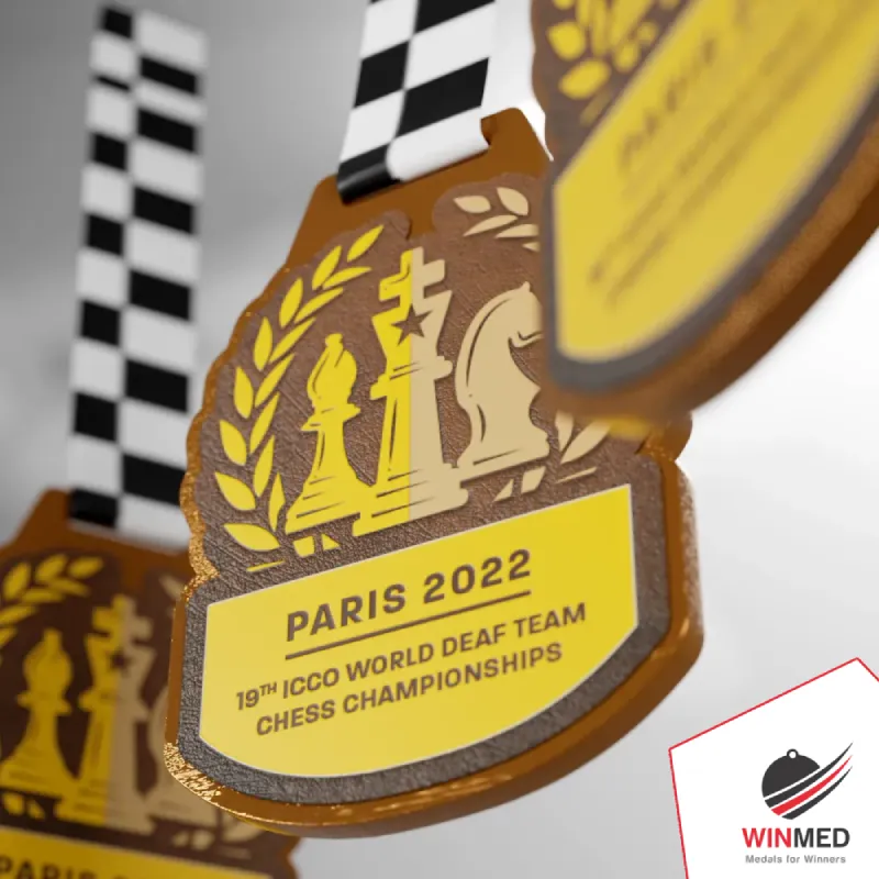 Schachmedaille für Teilnehmer der Paris Chess Championships 2022