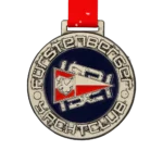 Silberne runde Medaille mit farbigen Verzierungen für Furstenberger Yachtclub